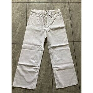 J. Crew Flawed Slim Wide Leg Jeans White 30 High Rise